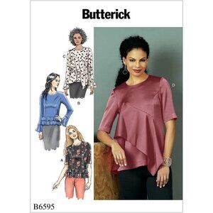 Butterick Sewing Pattern 6595 Women's Ruffle Blouse Size 14-22